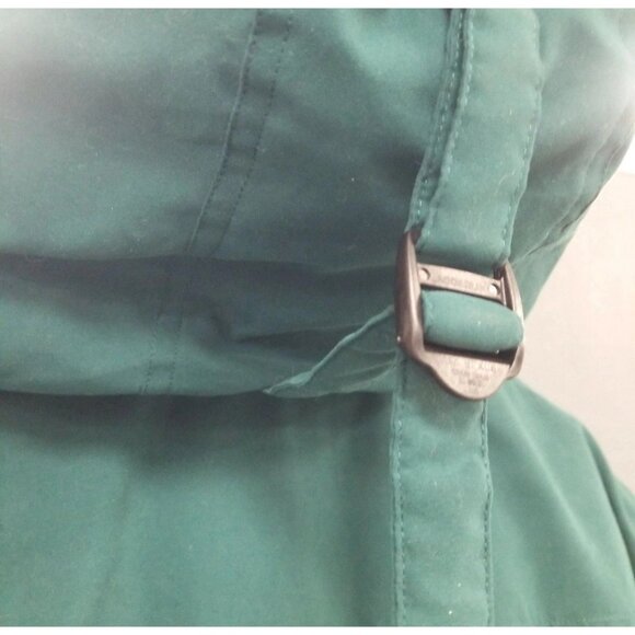 Eddie Bauer Vtg Green Goose Down Puffer Parka Coat w Wool Fur Lined Hood - Picture 3 of 6